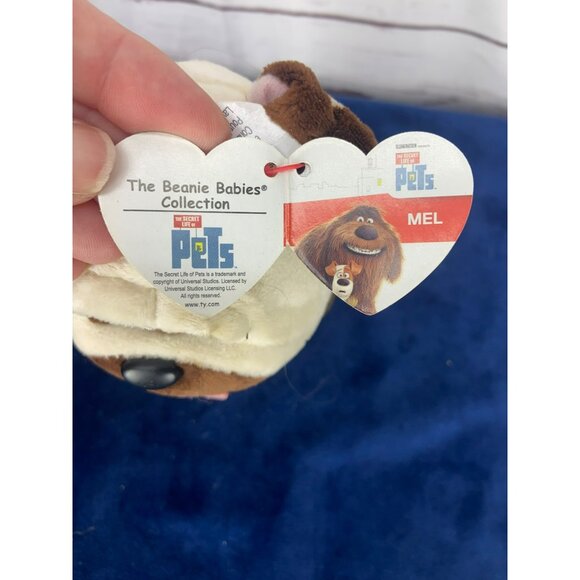 Ty Beanie Babies Mel The Pug Plush From Secret Life Of Pets Collection 6" - Picture 6 of 7